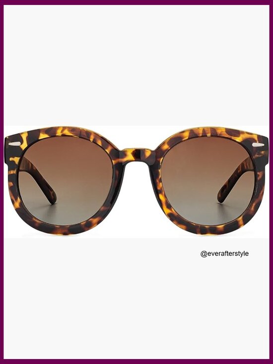 Polarized Retro Round Oversized Sunglasses Plastic Frame main image 4